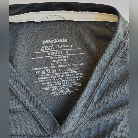 Patagonia Women's Capilene 2 Lightweight V Neck Top Long Sleeve Black S. - Picture 8 of 11